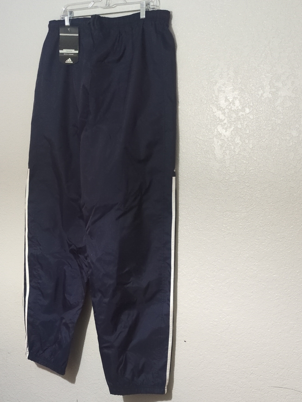 adidas Navy Track Pants with White Side Stripes